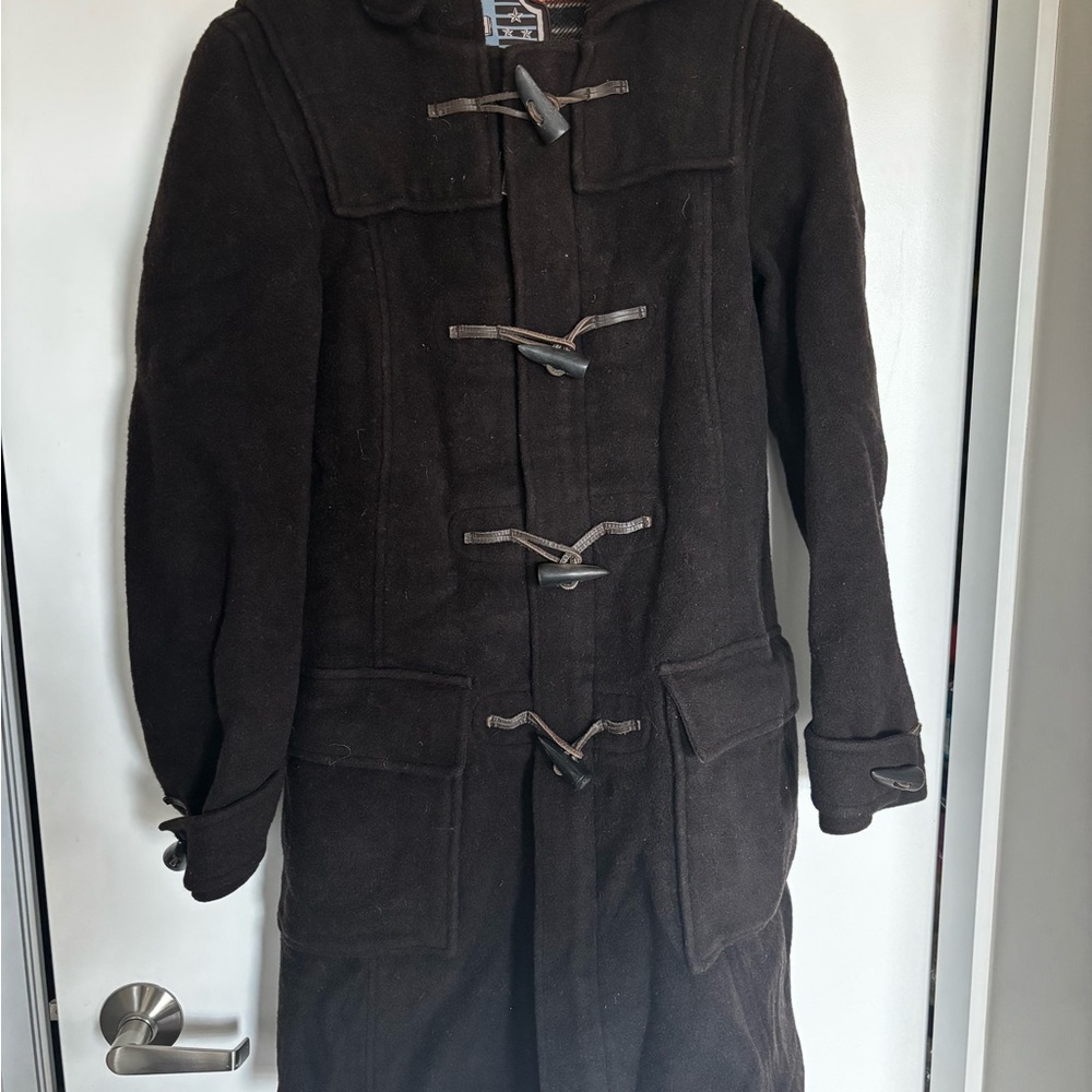 TNA Dark brown peacoat in wool